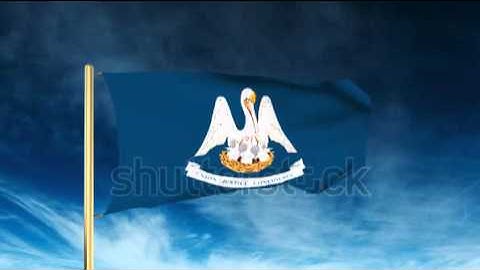 louisiana flag slider style. Waving in the win with cloud background animation Stock video by