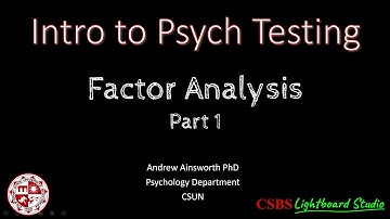 PsychTesting: Factor Analysis 1