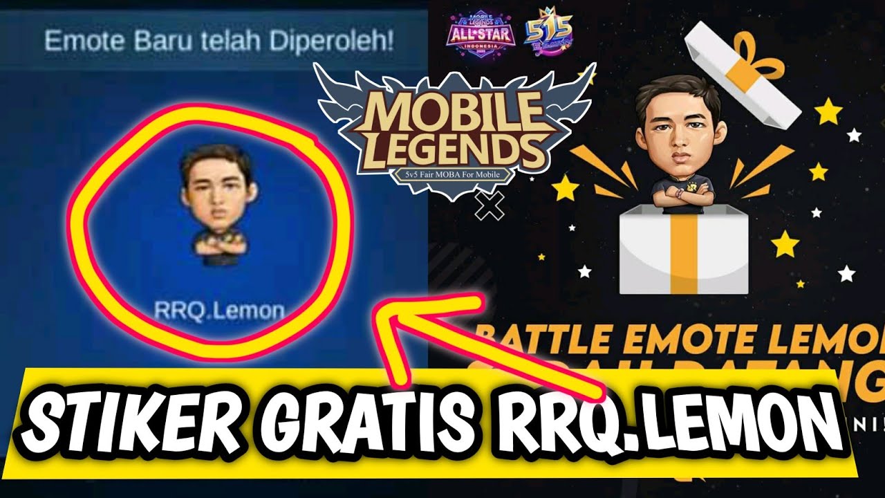 CARA MENDAPATKAN STIKER RRQ LEMON SECARA GRATIS DI MOBILE LEGENDS