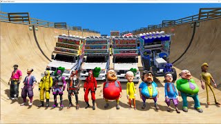 Free Fire Character Vs Motu Patlu biggest Indian dj Super Mega Ramp 😱😱😱 challenge Video GTA 5