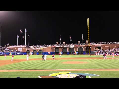 WBC 2013 日本vsプエルトリコ　８回裏のダブルスチール？！阿部の打席。２塁に井端、一塁に内川。