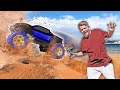 RC Car Jumps At The Red Sand Beach