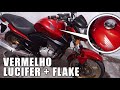 PINTURA VERMELHO LUCIFER METALICO COM FLAKE NA CB 300 DE LEILÃO