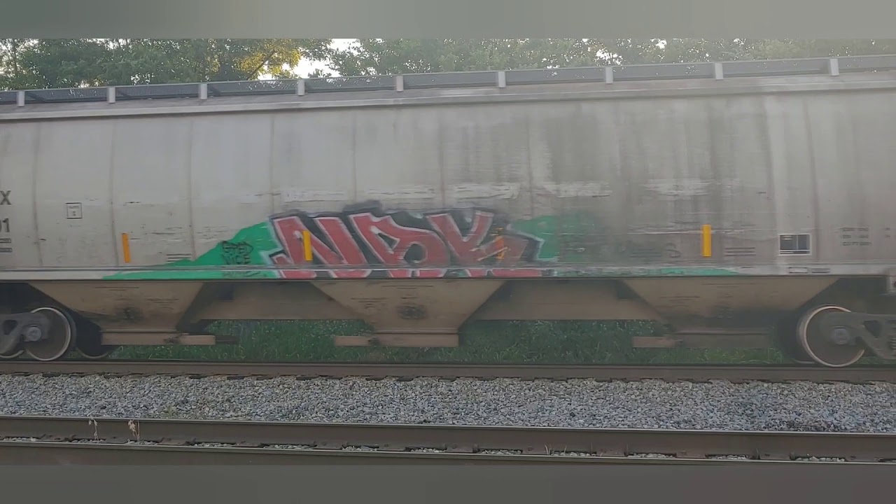 CSX 3243 and 535 lead manifest train - YouTube