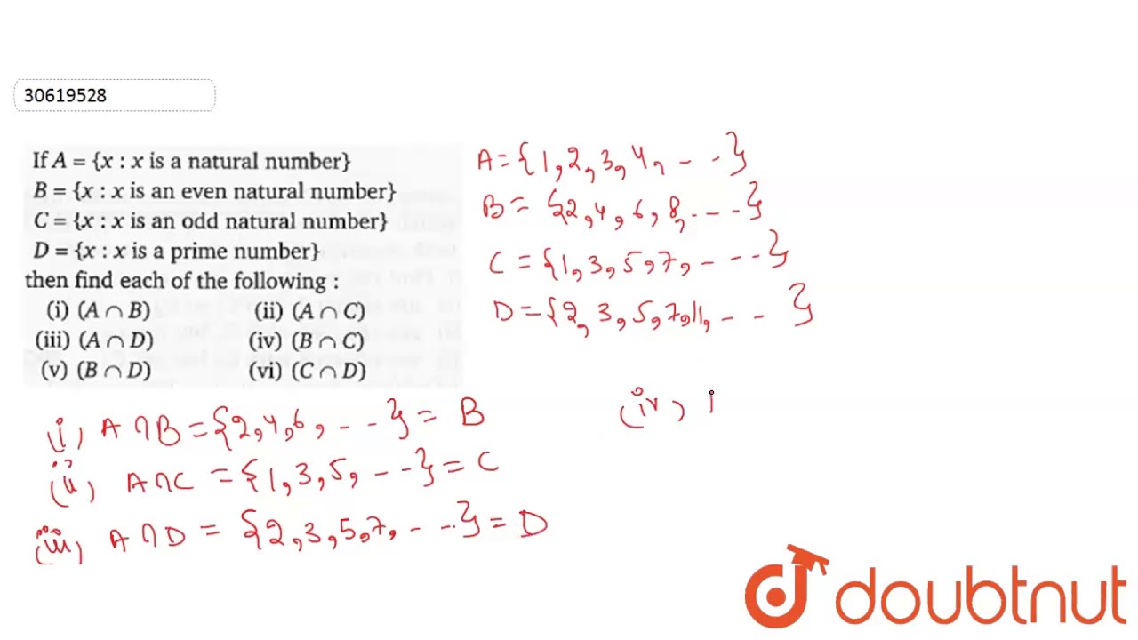 If A X X Is A Natural Number B X X Is An Even Natural Number C X X Youtube