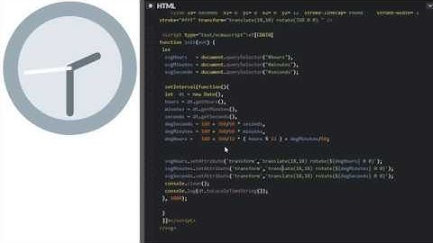 SVG часы с анимацией на таймере JavaScript
