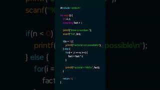 Factorial Program in C | Loop Logic |#clanguage #cprogramming #codingtips