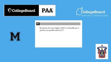 GUIA PAA| El número de cinco dígitos 14K75 es divisible por 3. ¿Cuál es un posible valor de K ?