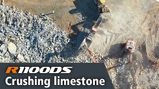 R1100DS tracked impact crusher crushing LIMESTONE / raupenmobiler Prallbrecher/Kalksteinaufbereitung