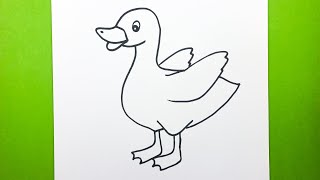 Ördek Nasıl Çizilir, Adım Adım Çok Kolay Ördek Çizimi, Çizim Saati Art, How to Draw Duck Very Easy