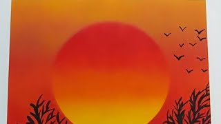 Sunset spray painting - #likeandsubscribe #artwork #sunset #spraypaint #learnwithme