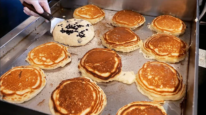 American Food - The BEST BREAKFAST PANCAKES and FR...