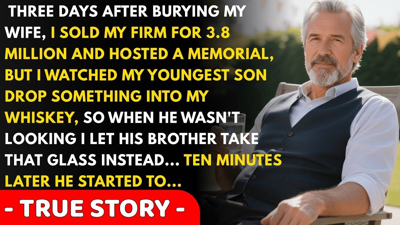 At My Wife’s Memorial, My Youngest Son Tampered With My Drink—His Brother Suddenly Collapsed