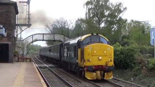 BR Large Logo 37403 and DRS 37423 departing Brundall