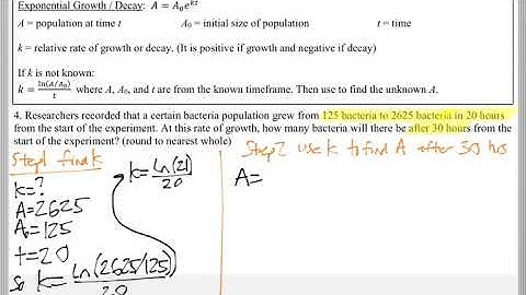 Math 119 : 10.5 #4 (Intermediate Algebra Tutorial : Exponential Growth / Decay)