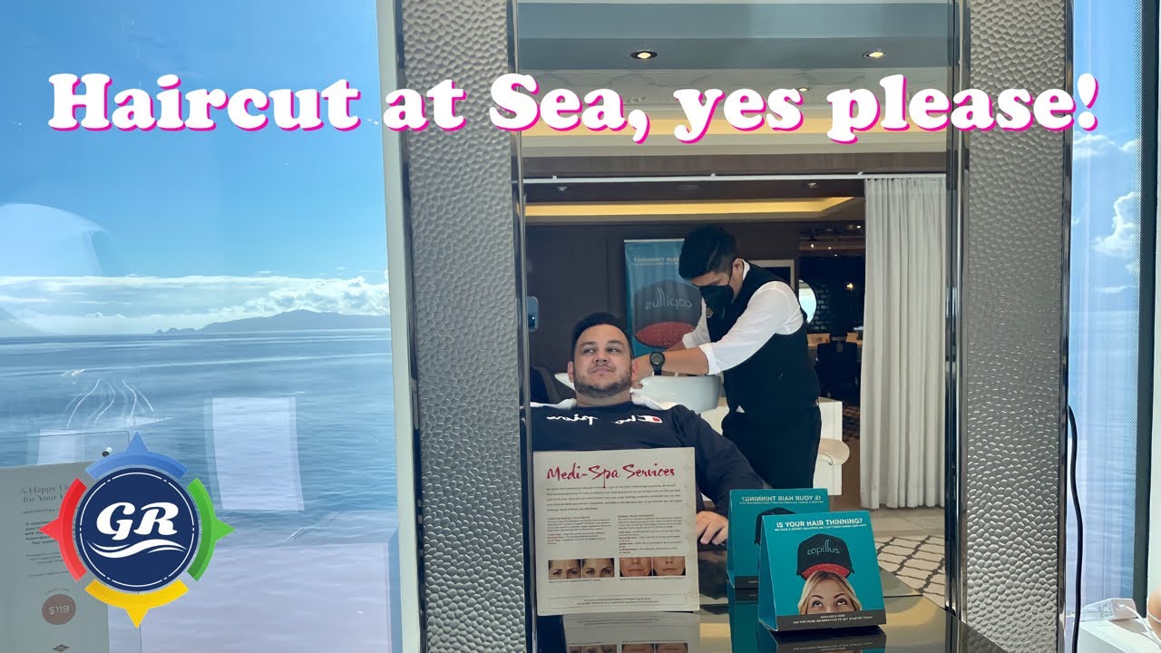 Getting my haircut at Mandara Spa and Salon, on Norwegian Bliss , in the  middle of the Glacier Bay - YouTube