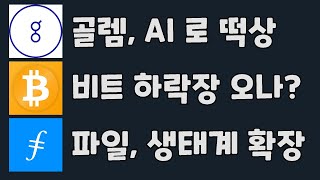 비트코인 - 하락장 오나? / 골렘코인 파일코인 / BTC FIL GLM 코인