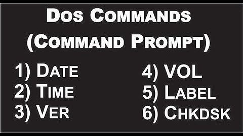 DOS Commands || Command Prompt