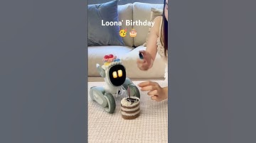 Loona robot celebrating her birthday 🎂🥳😂 #airbot #airobot #loonarobot #loona #petrobot #birthday