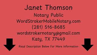 Notary Public Katy, TX 77449 Open Early & Late  I am the Notary Near You!