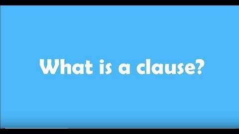 What is a clause?