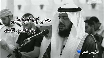 #إدريس_أبكر حتّى إذا أتوا على واد النمل قالت نملة تلاوة خاشعة