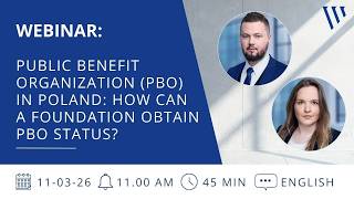 WEBINAR: Public Benefit Organization (PBO) in Poland: How Can a Foundation Obtain PBO Status