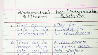 Différence entre les substances biodégradables et non biodégradables