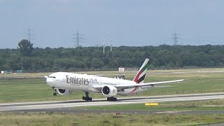 ✈Boeing 777-300ER Emirates - takeoff at Düsseldorf Intenational Airport