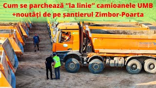 Cum se parchează ”la linie” camioanele UMB, 18 mai 2024