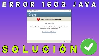 ✅ Fix Java Error 1603 (Java update not completed) on Windows 10/8/7 PC