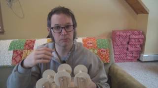 An early prototype of my new lazy kate design for the EEW5 bobbins....