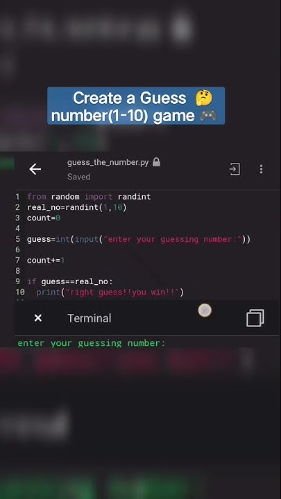 Create a Guess a number game using Python #python #shorts - YouTube