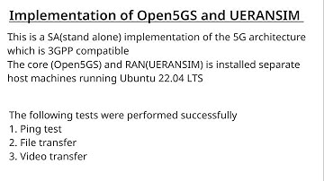 Open5GS and UERANSIM implementation