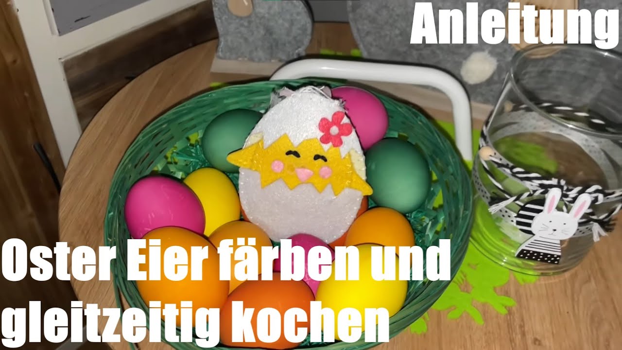 Oster Eier färben und gleitzeitig kochen (Heitmann Eierfarben Expressfarben...
