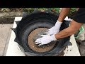 Creative ideas potted plants at home // Make potted plants from cement and old tires