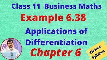 Class 11 Business Maths Applications of Differentiation Example 6.38 Chapter 6 AlexMaths