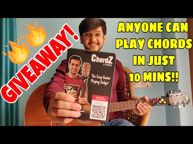 Play 4 Chords in Just 10 Mins!!😍 - Chordz Gadget GIVEAWAY🔥🔥 | Easy Guitar Lessons for Beginners! class=