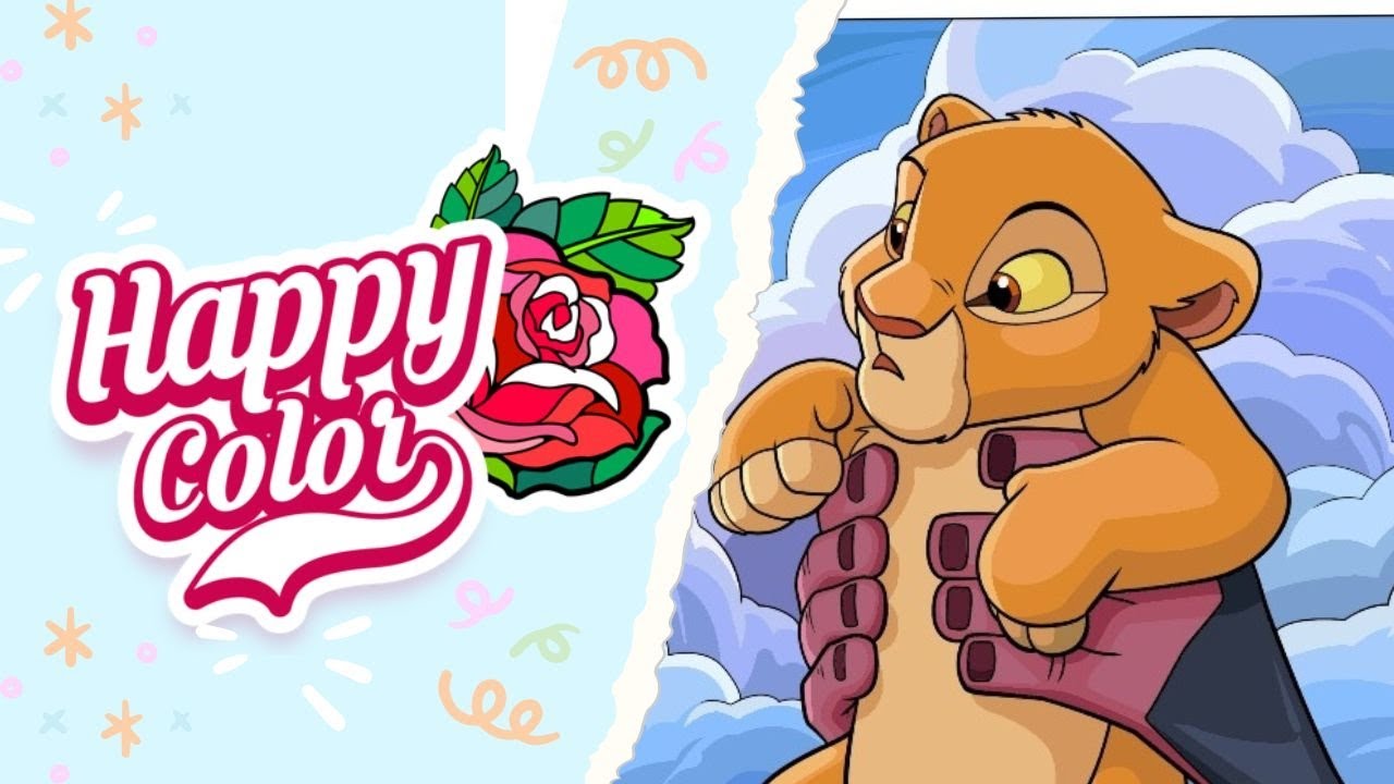 Simba Chipi Color In Happy Color | Color with me | Simba #coloring #simba #happycolor - YouTube