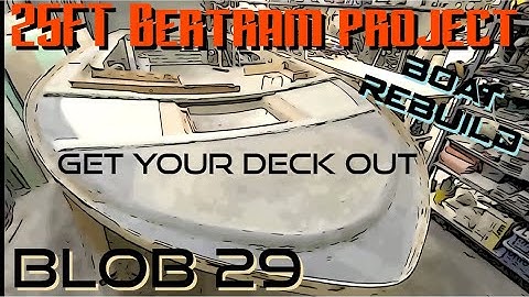 25FT Bertram project (Blob 29) - Fibreglassing the underside of the deck - boat rebuild