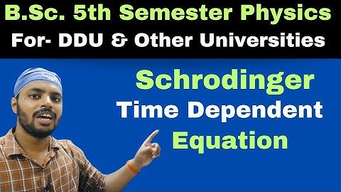 Schrodinger Time Dependent Wave Equation|Q.M.|Unit 3|Lec 9|BSc|Physics|5th Sem|DDU|All Universities