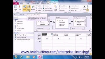 Microsoft Office Access Tutorial 2010 Advanced Query Types Lesson 9.1 Employee Group Training