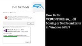 Vcruntime140 1 Dll Missing Error How To Fix 2 Fixes 21 Youtube