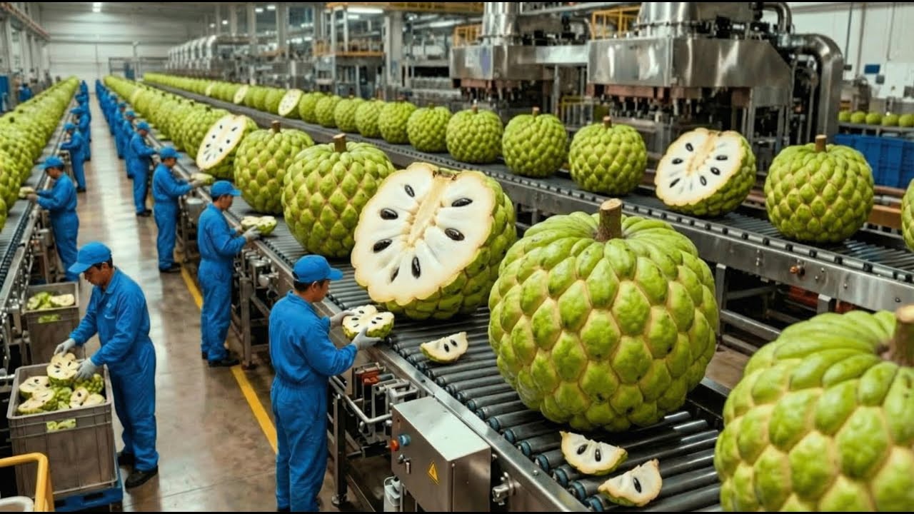 Ameri Process Inside the Custard Apple Factory: From Fresh Fruit to Sweet Desserts (Full Process)