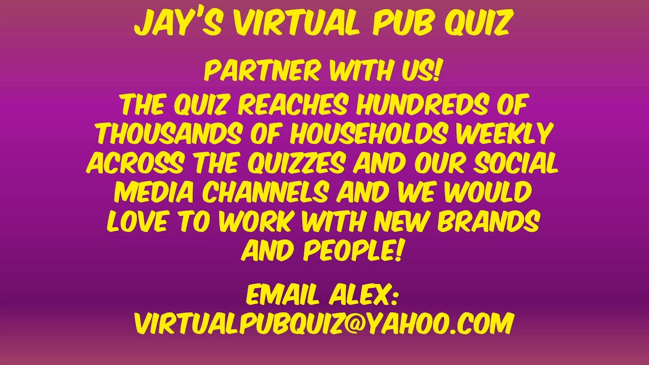 Virtual Pub Quiz, Live! Thursday 21st April (194) 