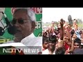 Bihar chief minister nitish kumar shown slippers at rally in nawada
