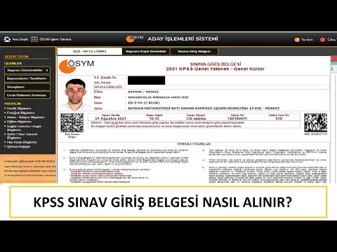 KPSS SINAV GİRİŞ BELGESİ NASIL ÇIKARILIR? ( GÖRÜNTÜLÜ ANLATIM) - SINAV GİRİŞ YERİ ÖĞRENME