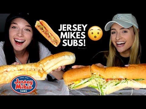 JERSEY MIKES GIANT SUBS! Chipotle Chicken Cheese Steak and Veggie Subs  Mukbang 