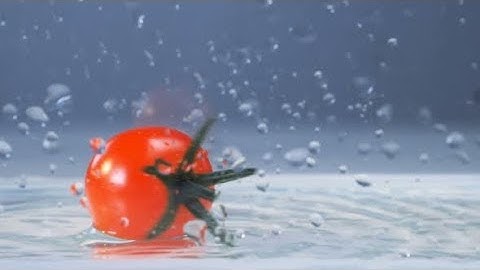 Tasty Fresh Tomato Falls into Water | Stock Footage - Videohive