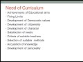 Need Of Curriculum
